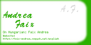 andrea faix business card